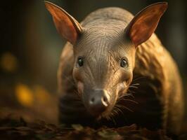 Aardvark portrait created with Generative AI technology photo