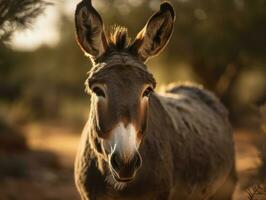 Burro retrato creado con generativo ai tecnología foto