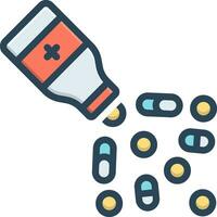 color icon for medication vector