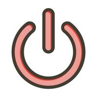 Power Button Vector Thick Line Filled Colors Icon For Personal And Commercial Use.