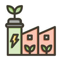 Eco Factory Vector Thick Line Filled Colors Icon For Personal And Commercial Use.