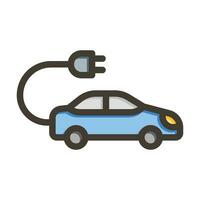 eléctrico coche vector grueso línea lleno colores icono para personal y comercial usar.