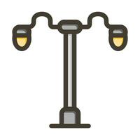 Street Light Vector Thick Line Filled Colors Icon For Personal And Commercial Use.