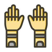 Gloves Vector Thick Line Filled Colors Icon For Personal And Commercial Use.