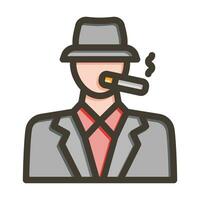 Smoker Vector Thick Line Filled Colors Icon For Personal And Commercial Use.