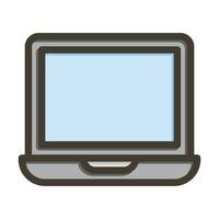 Laptop Vector Thick Line Filled Colors Icon For Personal And Commercial Use.