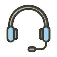 Headset Vector Thick Line Filled Colors Icon For Personal And Commercial Use.