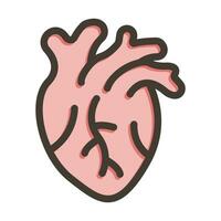 Heart Vector Thick Line Filled Colors Icon For Personal And Commercial Use.