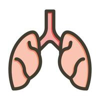 Lungs Vector Thick Line Filled Colors Icon For Personal And Commercial Use.