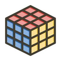 rubik vector grueso línea lleno colores icono para personal y comercial usar.