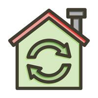 Recycling Center Vector Thick Line Filled Colors Icon For Personal And Commercial Use.