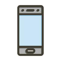 Cellphone Vector Thick Line Filled Colors Icon For Personal And Commercial Use.