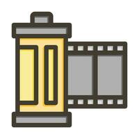 Film Roll Vector Thick Line Filled Colors Icon For Personal And Commercial Use.