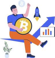 Bitcoin cryptocurrency growth vector