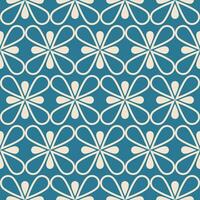 Blue white color geometric floral pattern. Geometric floral shape seamless pattern retro style. Floral geometric pattern use for fabric, textile, home decoration elements, upholstery, wrapping. vector