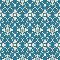 azul blanco color geométrico floral modelo. geométrico floral forma sin costura modelo retro estilo. floral geométrico modelo utilizar para tela, textil, hogar decoración elementos, tapicería, envase. vector