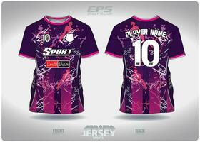 EPS jersey sports shirt vector.Pink purple paint salad pattern design, illustration, textile background for round neck sports t-shirt, football jersey shirt vector