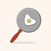 Illustration of a cute frying pan and eggs dancing vector
