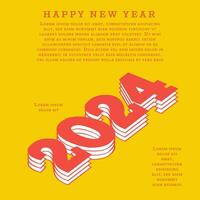 2024 contento nuevo año. modelo con vistoso letra logo para calendario, póster, volantes, bandera. vector