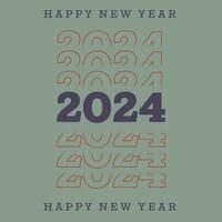 2024 happy new year. Template with colorful letter logo for calendar, poster, flyer, banner. vector