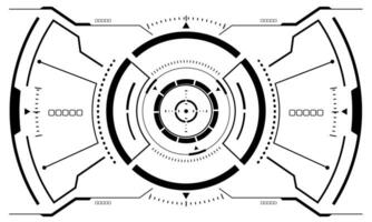 hud ciencia ficción interfaz pantalla ver negro geométrico en blanco diseño virtual realidad futurista tecnología creativo monitor vector