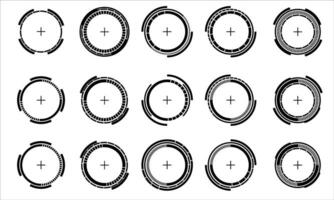 conjunto de ciencia fi negro circulo usuario interfaz elementos tecnología futurista diseño moderno creativo en blanco antecedentes vector