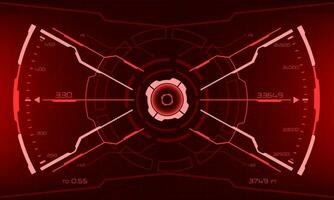 HUD sci-fi interface screen view red geometric design virtual reality futuristic technology creative display vector