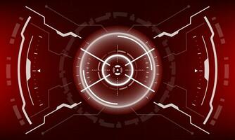 HUD sci-fi interface screen view red geometric design virtual reality futuristic technology creative display vector
