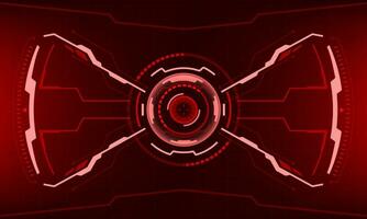 HUD sci-fi interface screen view red geometric design virtual reality futuristic technology creative display vector