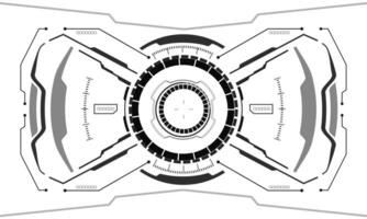 hud ciencia ficción interfaz pantalla ver gris geométrico en blanco diseño virtual realidad futurista tecnología creativo monitor vector