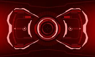 HUD sci-fi interface screen view red geometric design virtual reality futuristic technology creative display vector