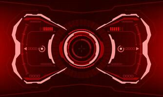 HUD sci-fi interface screen view red geometric design virtual reality futuristic technology creative display vector