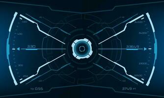 HUD sci-fi interface screen view blue geometric design virtual reality futuristic technology creative display vector