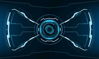 HUD sci-fi interface screen view blue geometric design virtual reality futuristic technology creative display vector