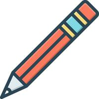 color icon for pencil vector