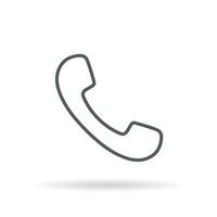 Phone call icon vector in line style. Calling sign symbol