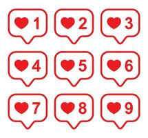 Like, love icon vector in speech bubble line. Social media post button