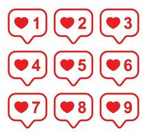 Like, love icon vector in speech bubble line. Social media post button