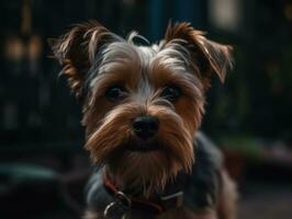 Biewer Terrier dog created with Generative AI technology photo