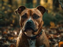 americano Staffordshire terrier perro creado con generativo ai tecnología foto