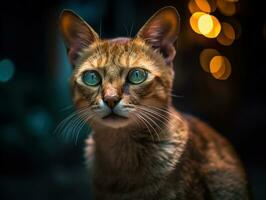Singapura cat portrait close up created with Generative AI technology photo