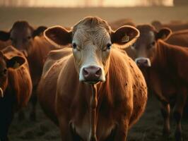 Cattle portrait created with Generative AI technology photo