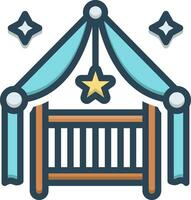 color icon for cradle vector
