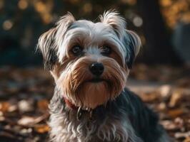 Biewer Terrier dog created with Generative AI technology photo