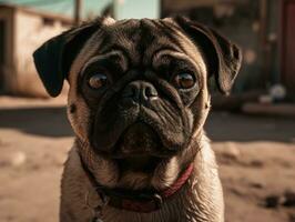 Pug dog created with Generative AI technology photo
