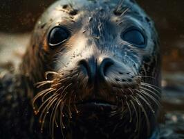 Seal portrait created with Generative AI technology photo