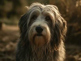 Bearded Collie dog created with Generative AI technology photo