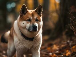 Akita dog created with Generative AI technology photo