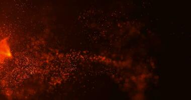 Burning sparks of fire, explosion of fire particles, flames with amazing flying coals, movement of abstract fiery glowing hot particles on a black background. Seamless loop 4k video. video