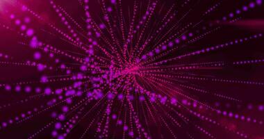 astratto sfondo di scintillante e scintillante raggiante rosa particelle, neon laser mostrare, senza soluzione di continuità ciclo continuo, 4k video
